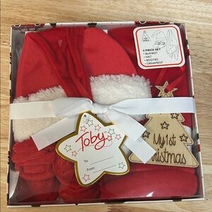 My 1st Christmas 4-Piece Red Costume Set